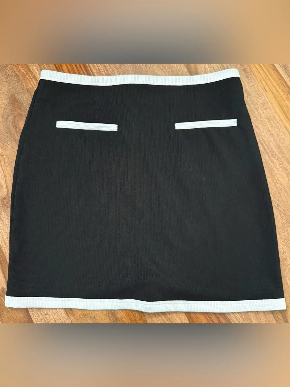 Cider Black Skirt with White Trim